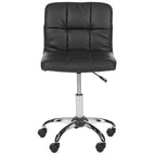 Black PVC Upholstered Home Office Chair with Adjustable Height