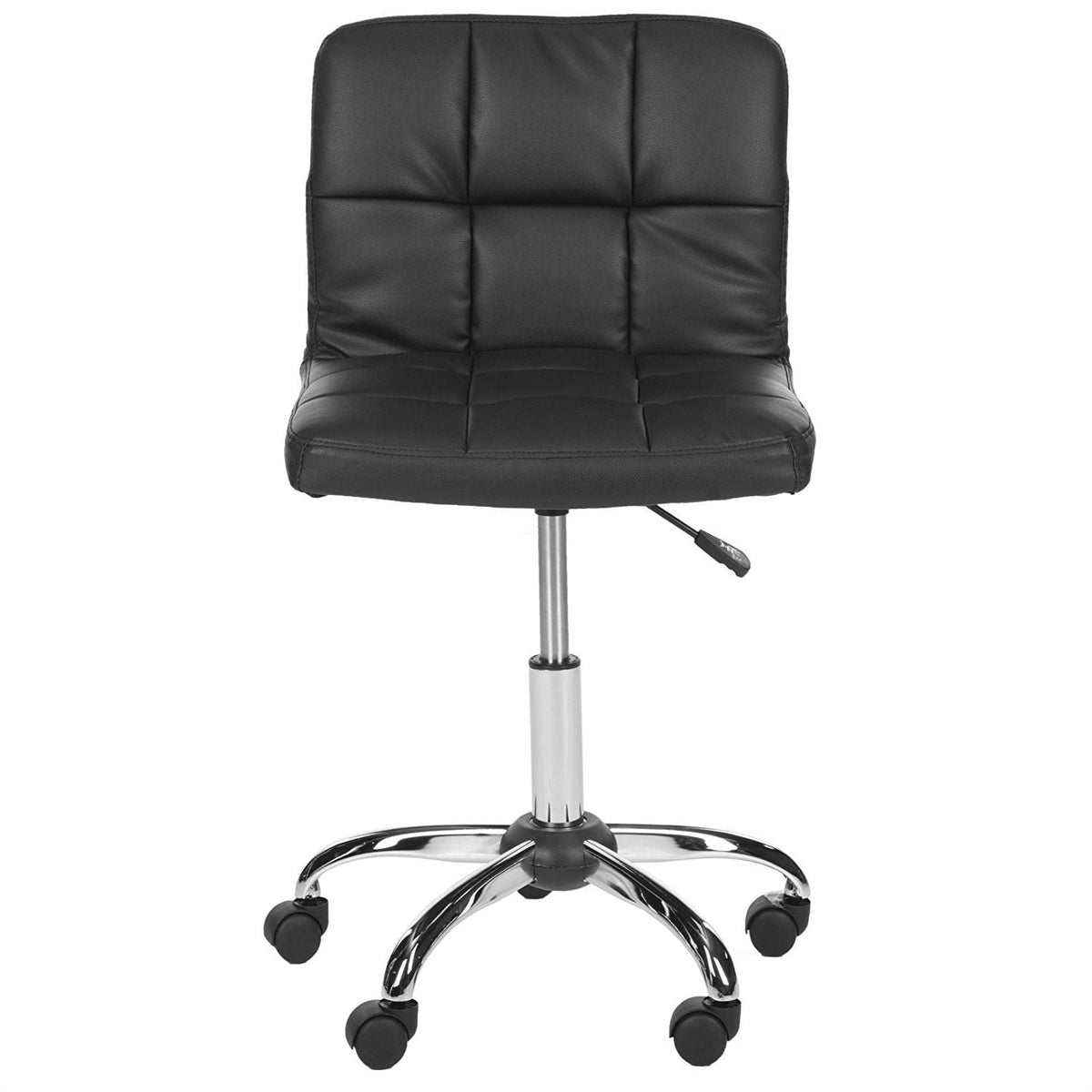 Black PVC Upholstered Home Office Chair with Adjustable Height