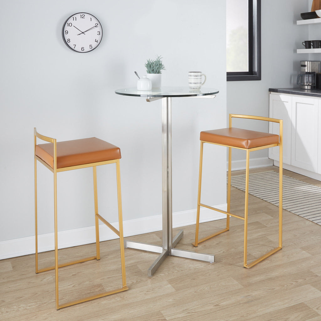 Fuji Contemporary Stackable Bar Stools, 2 or 3 Pieces