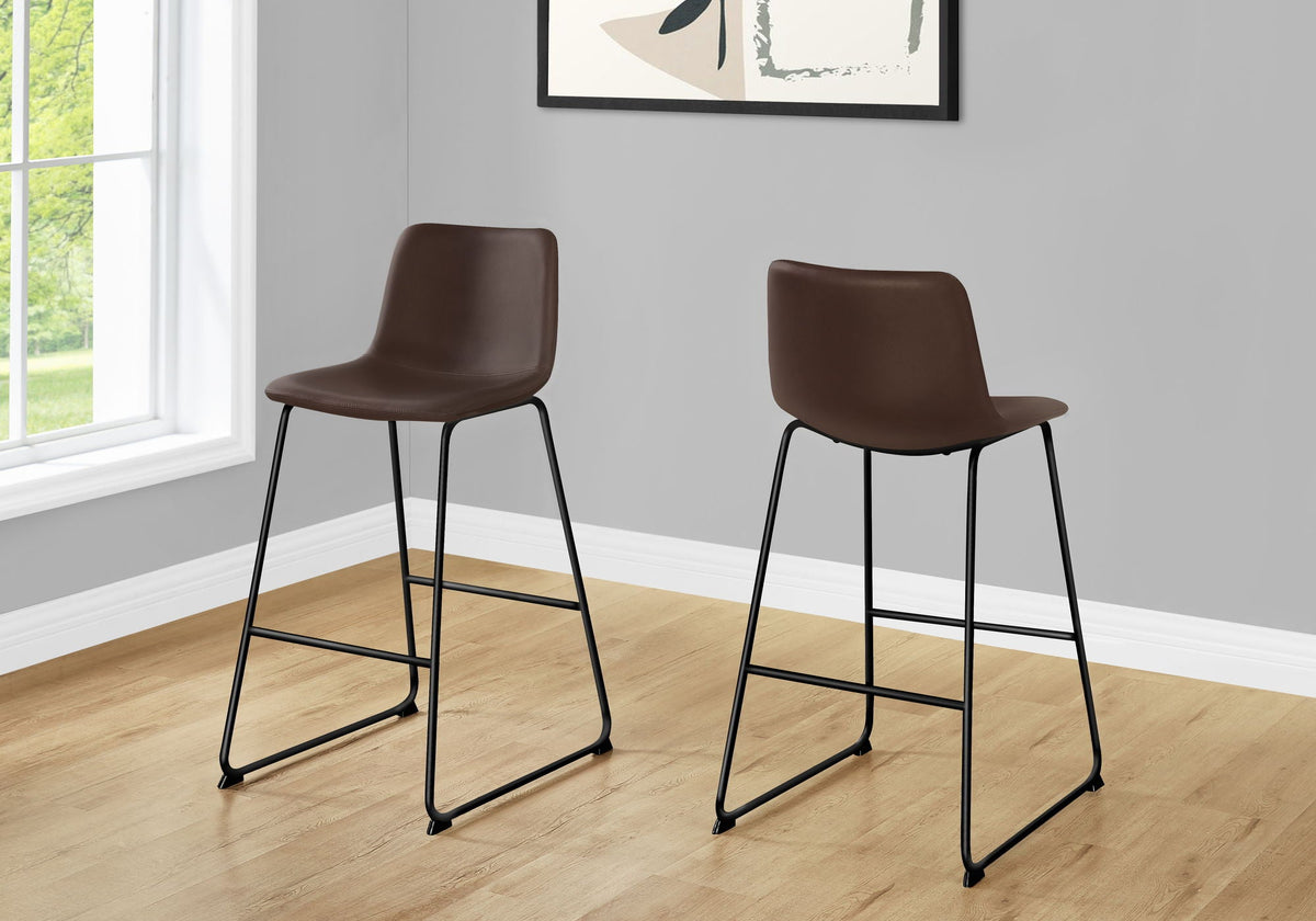 Upholstered Curved-Back Bar Stool