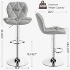 Elegant PU Leather Swivel Bar Stools Set of Four