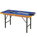55 in Folding Pool Table | Blue Cloth & Accessories