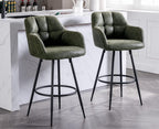 Modern Bar Stools Set of Two with Backrest Arms