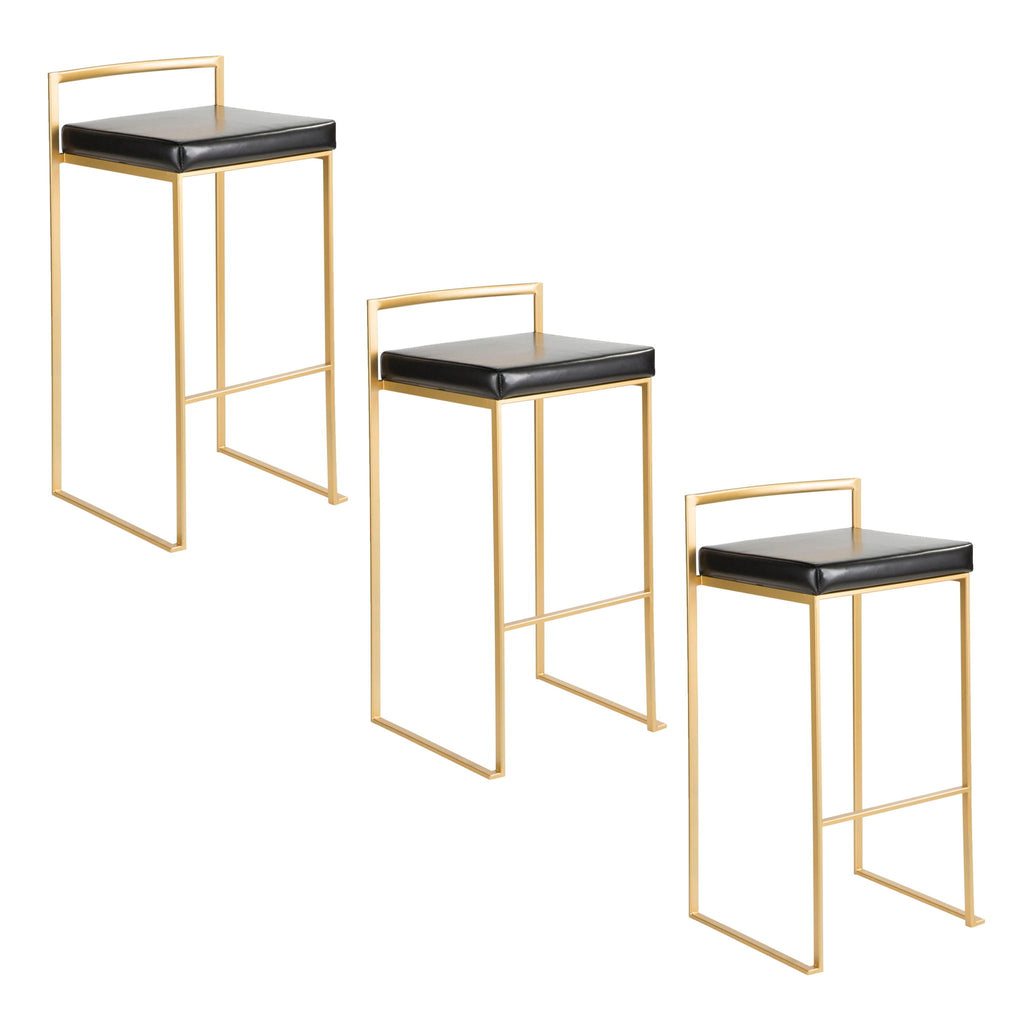 Fuji Contemporary Stackable Bar Stools, 2 or 3 Pieces