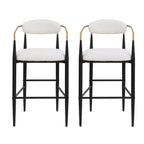 Upholstered Bar Stools with Backs for Kitchen Island (Set of 2) - Beige