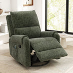 Swivel Rocker Recliner with 8-Mode Massage and Side Pocket