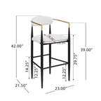 Upholstered Bar Stools with Backs for Kitchen Island (Set of 2) - Beige