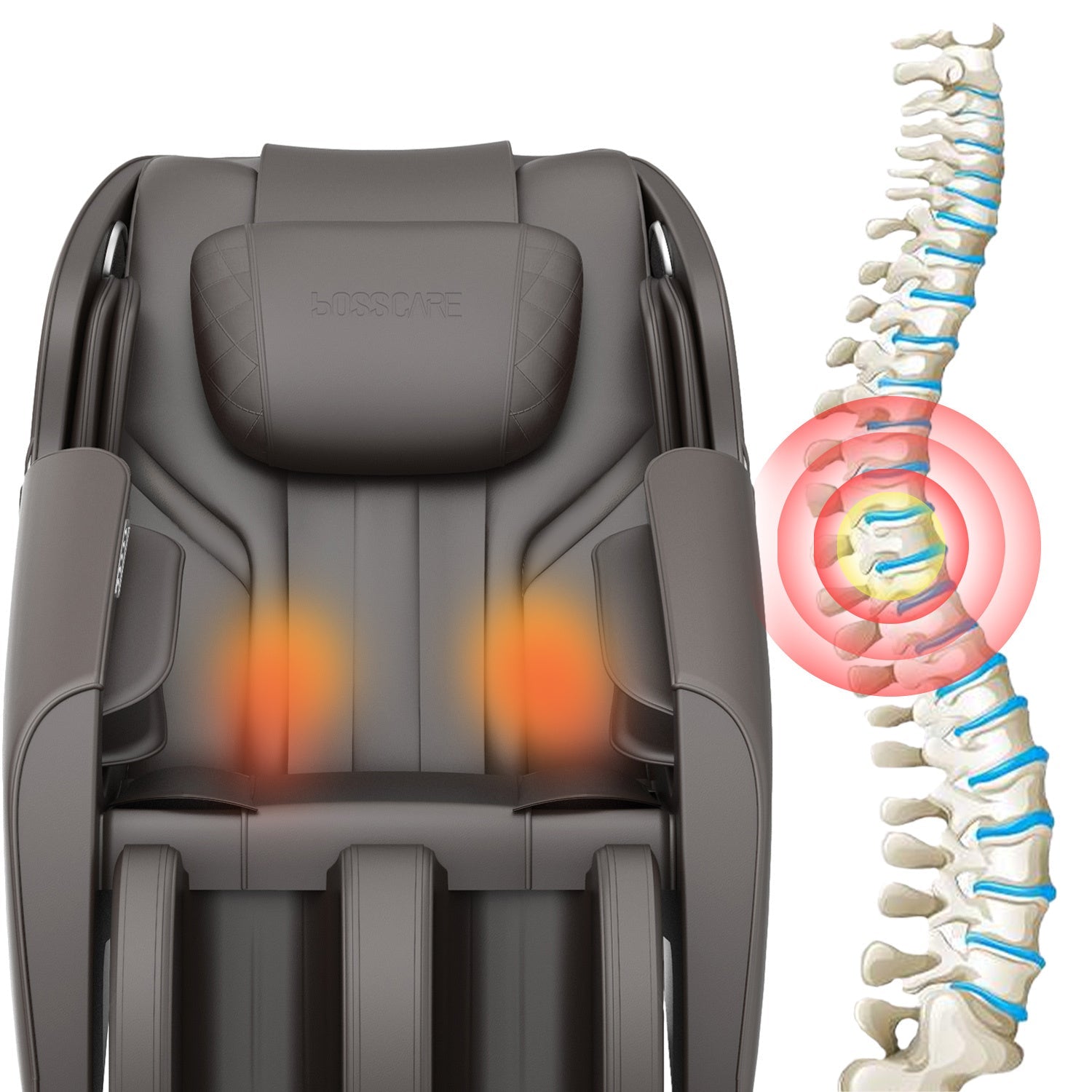 Bosscare Full-Body Zero-Gravity Leather Massage Chair With Zero Gravity And Bluetooth