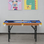 55 in Folding Pool Table | Blue Cloth & Accessories