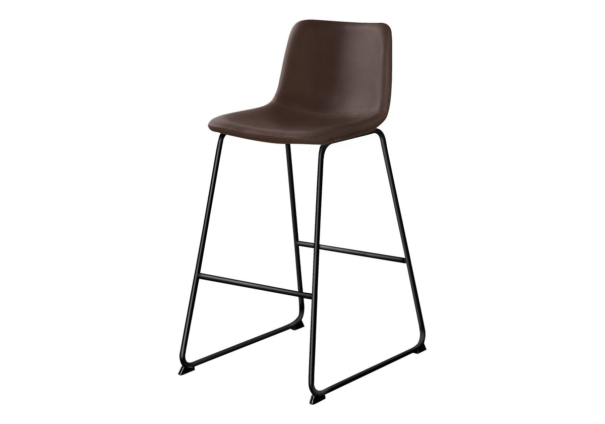 Upholstered Curved-Back Bar Stool
