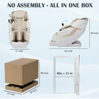 KoziSense KZ-313 New Heated Jade Stone Massage Chair (White)