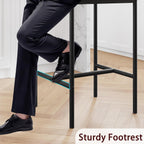 Upholstered Bar Stools Set of Two with Backrest
