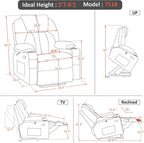 Large Power Lift Recliner Chair With Massage And Heat