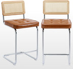 Modern Rattan Bar Stools Set of Two for Kitchens