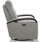 Fabric Power Swivel Glider Rocker Recliner Chair Light Grey