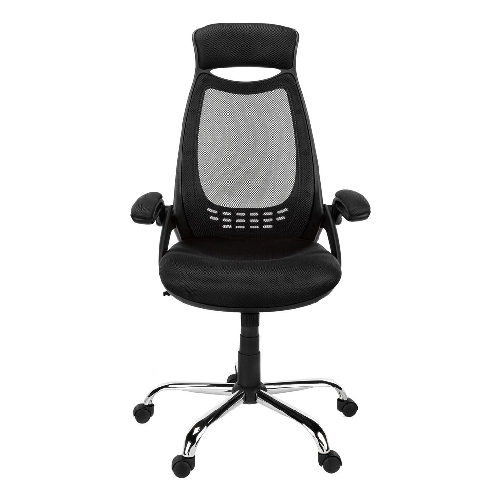 Adjustable High-Back Office Chair with Flip-Up Armrests
