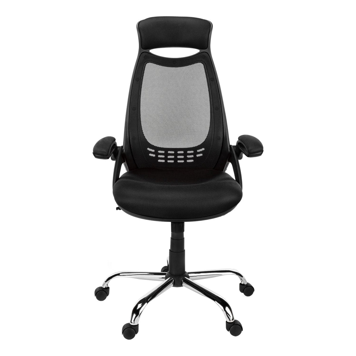 Adjustable High-Back Office Chair with Flip-Up Armrests