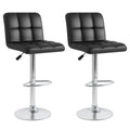 Adjustable PU Leather Swivel Bar Stools, Set of 2