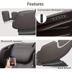 Bosscare Full-Body Zero-Gravity Leather Massage Chair With Zero Gravity And Bluetooth