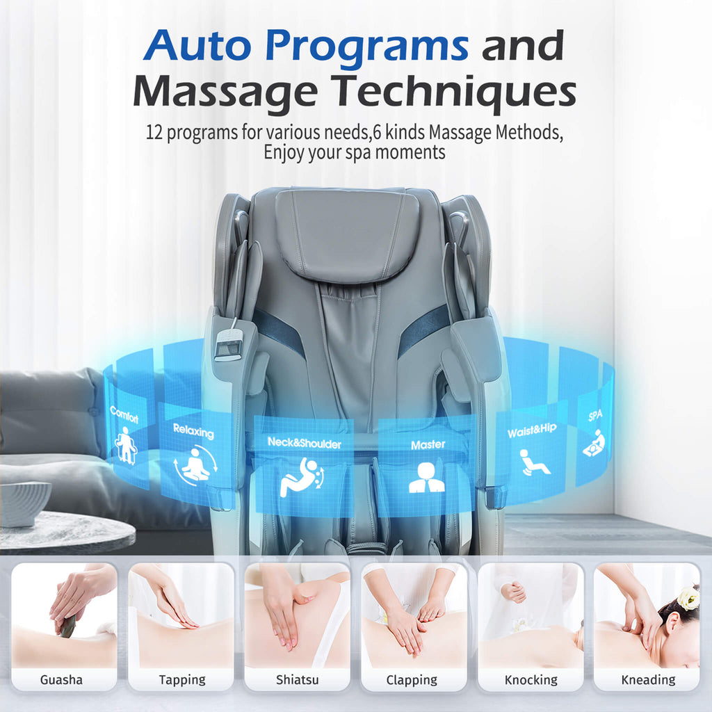 Bosscare Premium Full Body Zero Gravity Massage Chair With Ai Voice And App Control, Gray