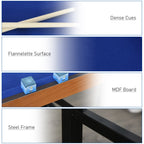 55 in Folding Pool Table | Blue Cloth & Accessories