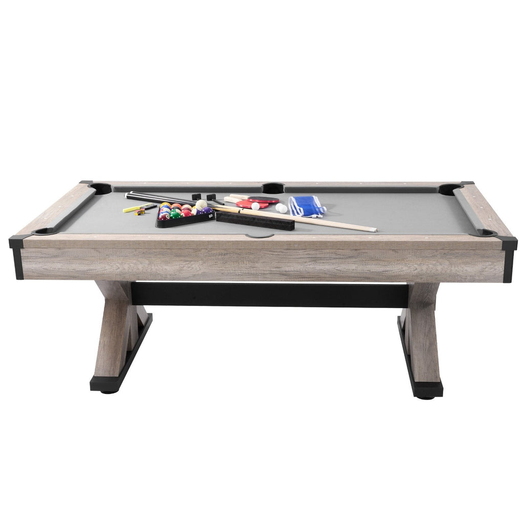 VEVOR 7 ft 3-in-1 Pool Table | Table Tennis & Dining