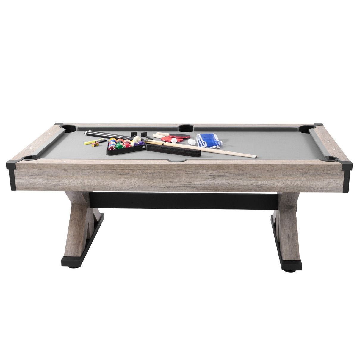 VEVOR 7 ft 3-in-1 Pool Table | Table Tennis & Dining