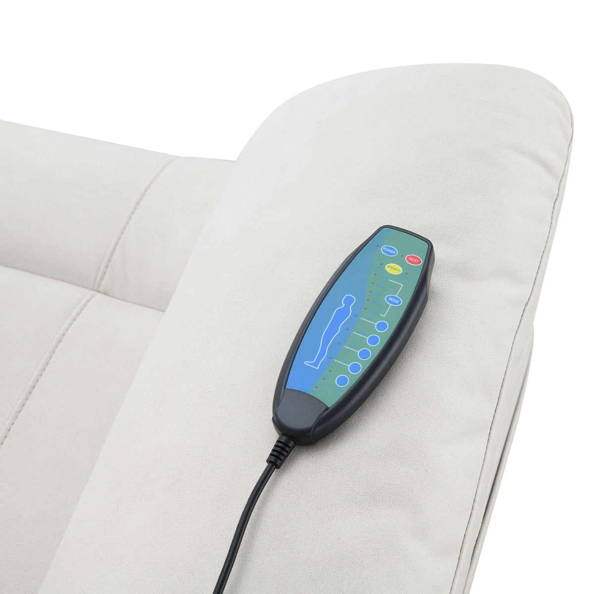 Chriki Beige Power Lift Recliner with Heat and Massage
