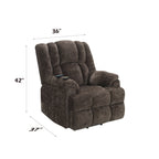 Brown Chenille Power Lift Recliner with Heat and Massage