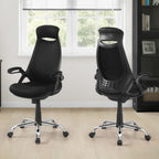 Adjustable High-Back Office Chair with Flip-Up Armrests