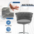 Modern Velvet Swivel Bar Stools Set of Four