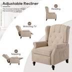 Vintage Wingback Recliner Chair With Massage And Heat