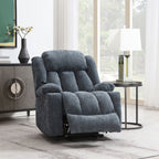 Blue Chenille Power Lift Recliner with Heat and Massage