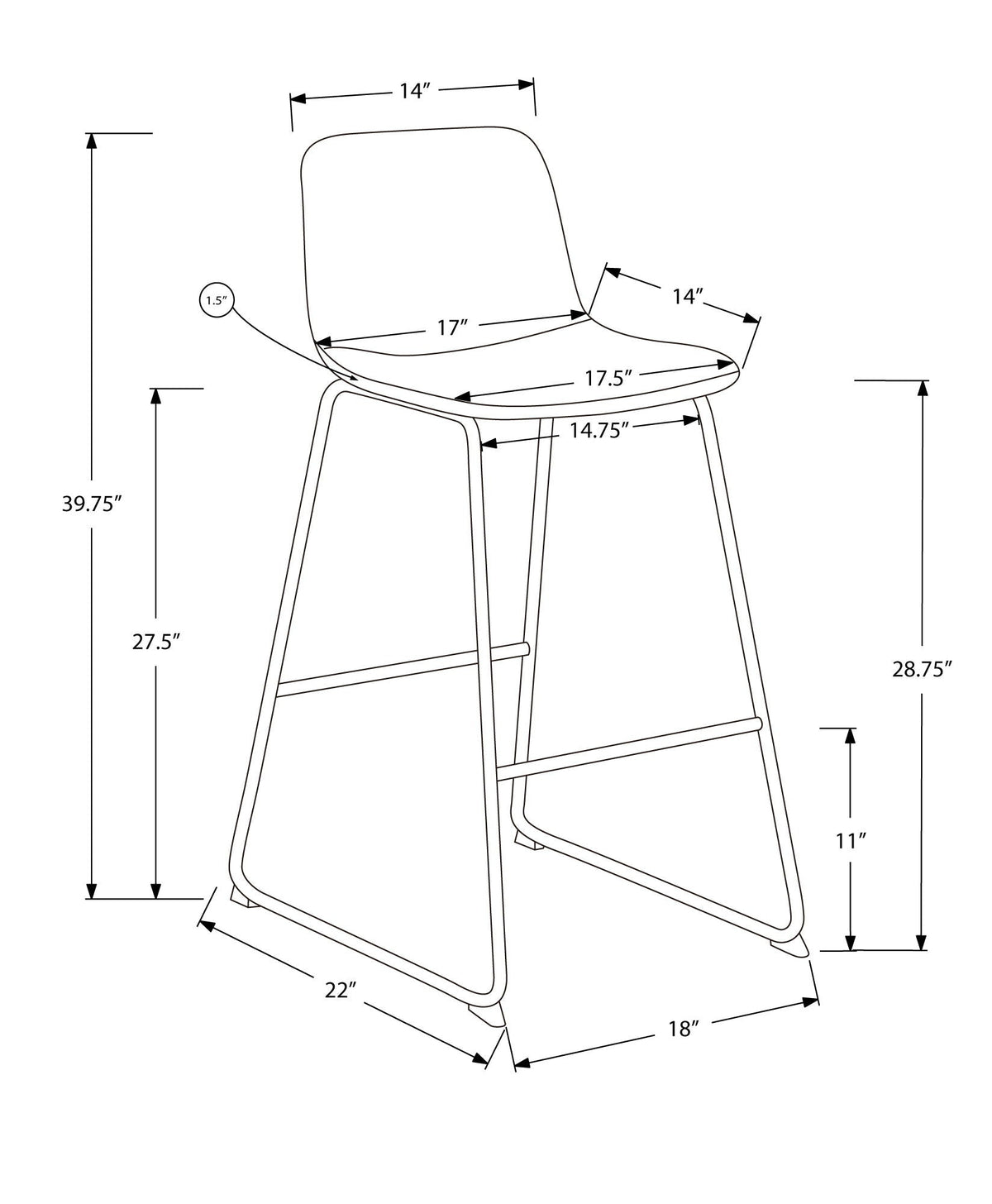 Upholstered Curved-Back Bar Stool