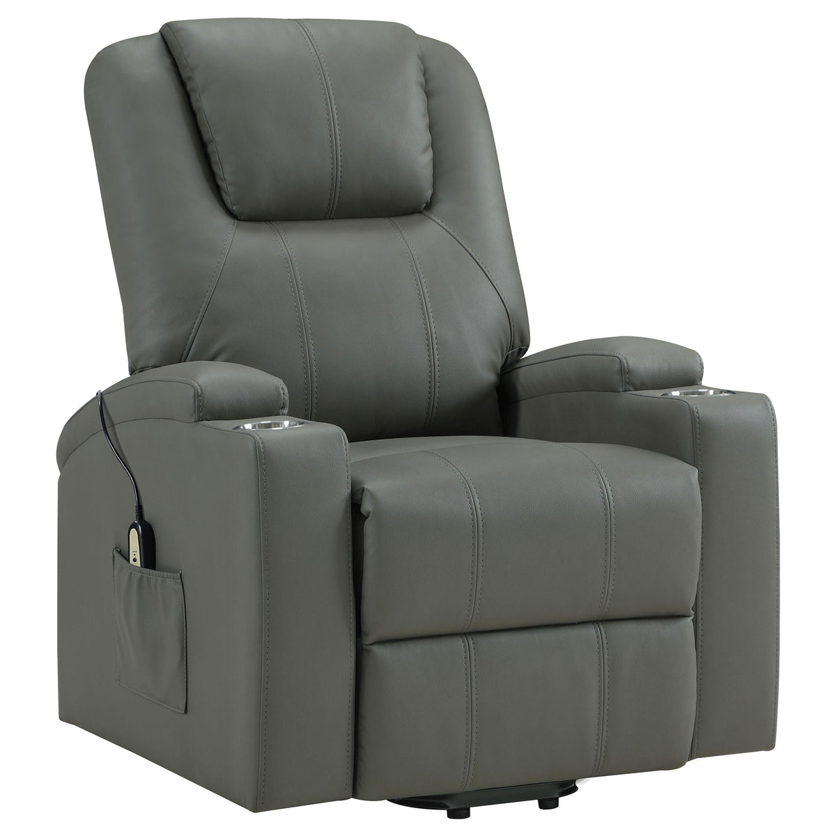 Macklin Power Lift Recliner with Heat, Massage, and Dual Cup Holders