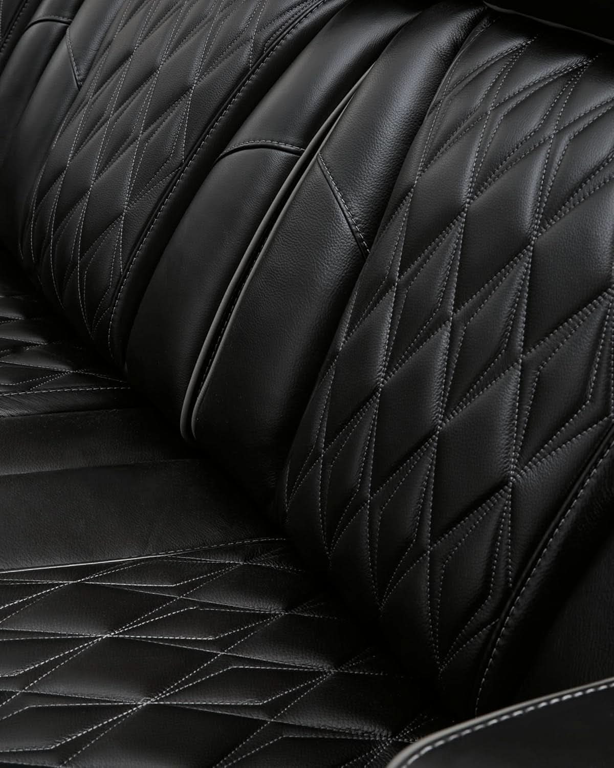 Black Leather Power Recliner With Adjustable Headrest