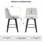 Swivel Bar Stools & Button Tufted Back (Set of 2)
