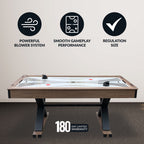 Excalibur 6-ft Air Hockey Table with LED Scoring and Table Tennis Top by Hathaway