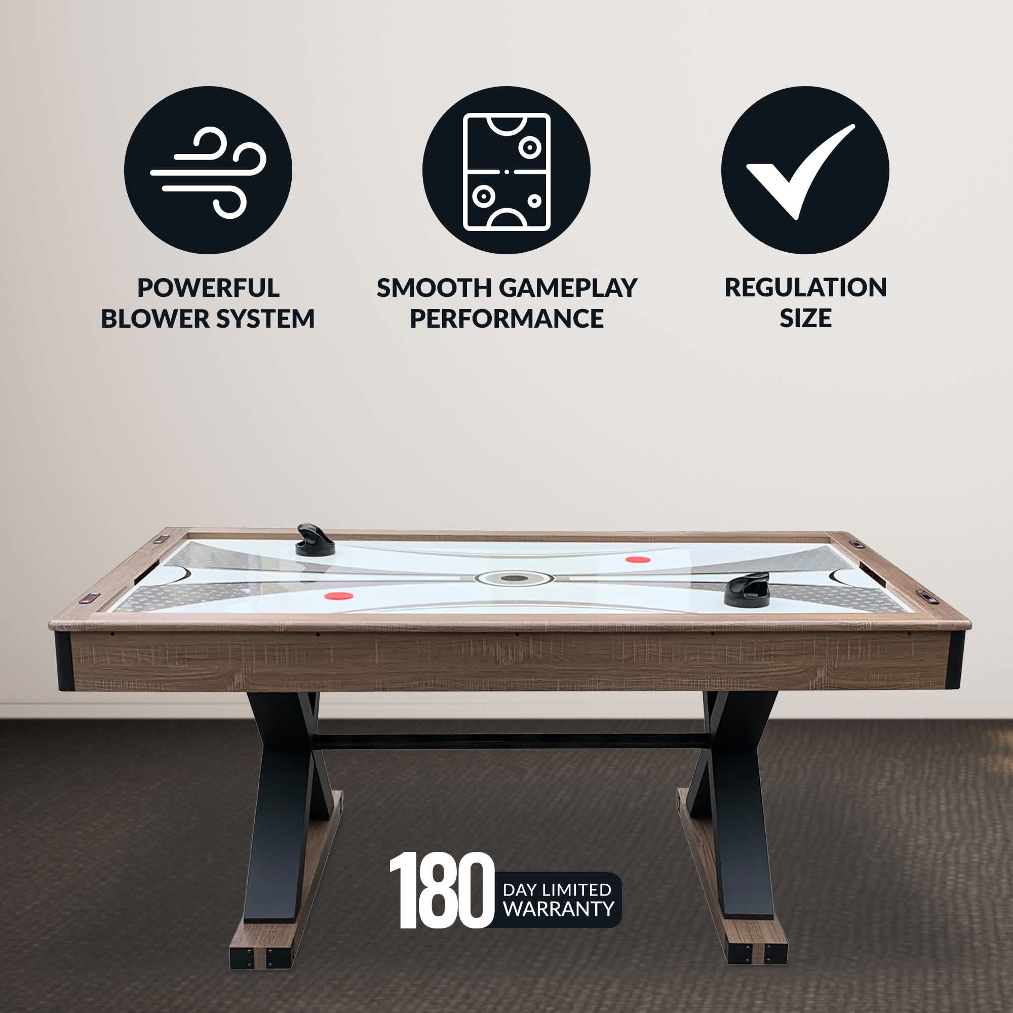Excalibur 6-ft Air Hockey Table with LED Scoring and Table Tennis Top by Hathaway