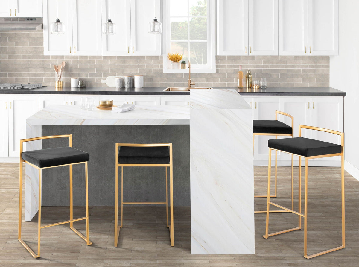 Fuji Contemporary Stackable Bar Stools, 2 or 3 Pieces