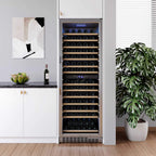 EdgeStar 24-Inch 141-Bottle Dual Zone Wine Cooler with Interior Lighting
