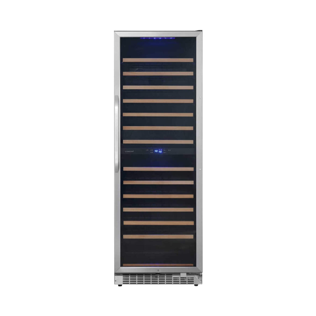 EdgeStar 24-Inch 141-Bottle Dual Zone Wine Cooler with Interior Lighting