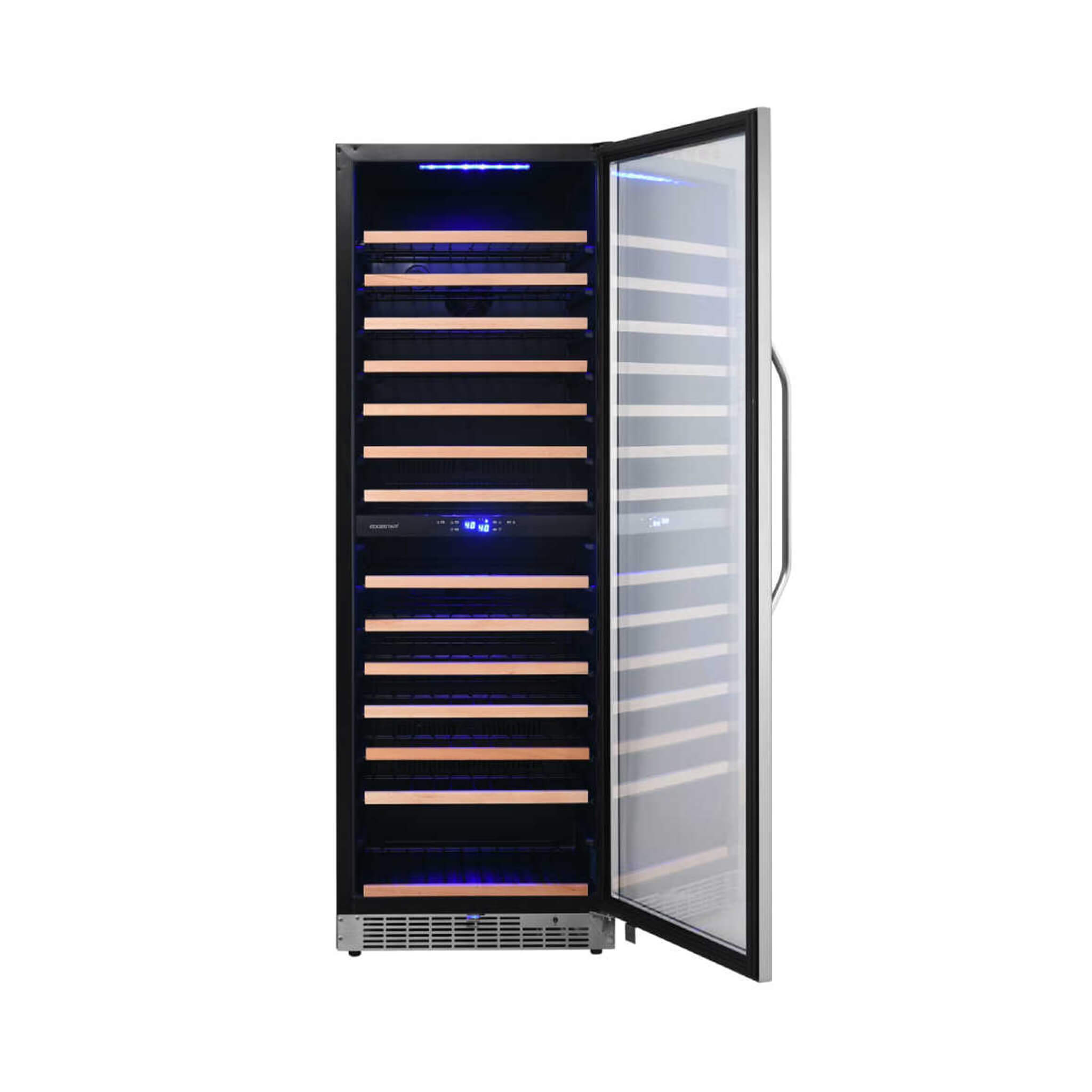EdgeStar 24-Inch 141-Bottle Dual Zone Wine Cooler with Interior Lighting