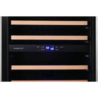 EdgeStar 24-Inch 141-Bottle Dual Zone Wine Cooler with Interior Lighting