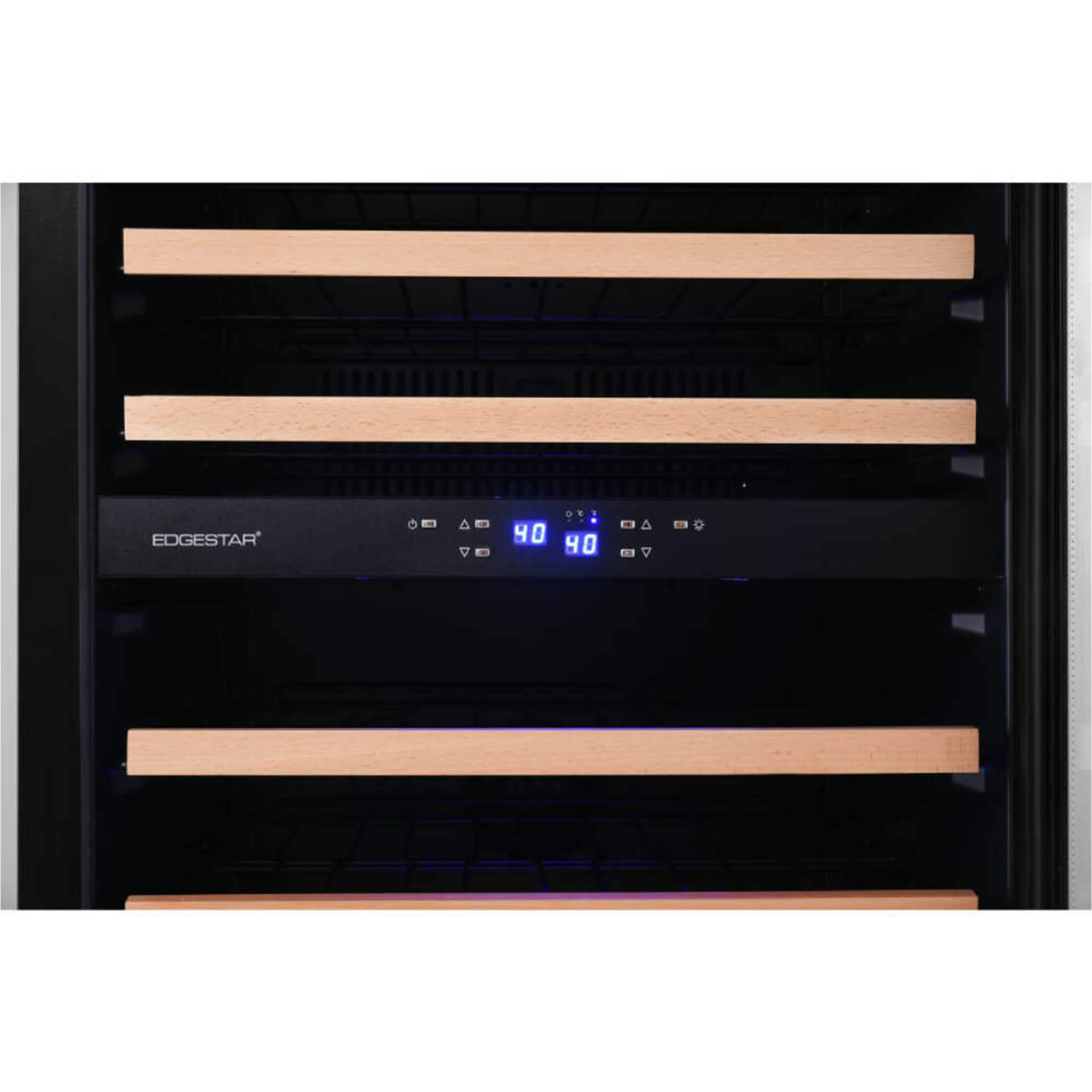 EdgeStar 24-Inch 141-Bottle Dual Zone Wine Cooler with Interior Lighting