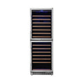 EdgeStar 24-Inch 142-Bottle Built-In Dual Zone Double Door Wine Cooler with Door Lock