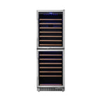 EdgeStar 24-Inch 142-Bottle Built-In Dual Zone Double Door Wine Cooler with Door Lock