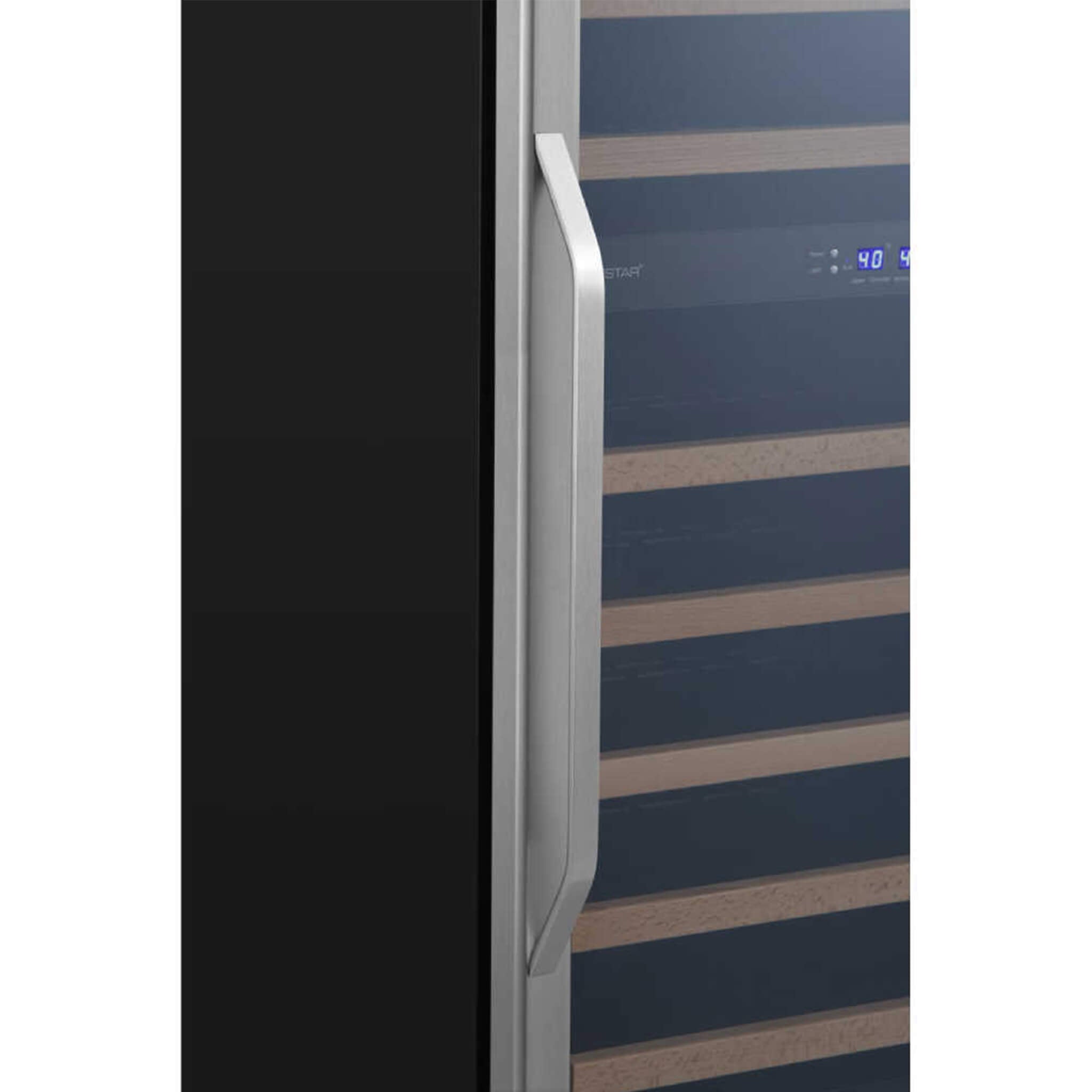EdgeStar 24-Inch 142-Bottle Built-In Dual Zone Double Door Wine Cooler with Door Lock