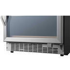 EdgeStar 24-Inch 142-Bottle Built-In Dual Zone Double Door Wine Cooler with Door Lock