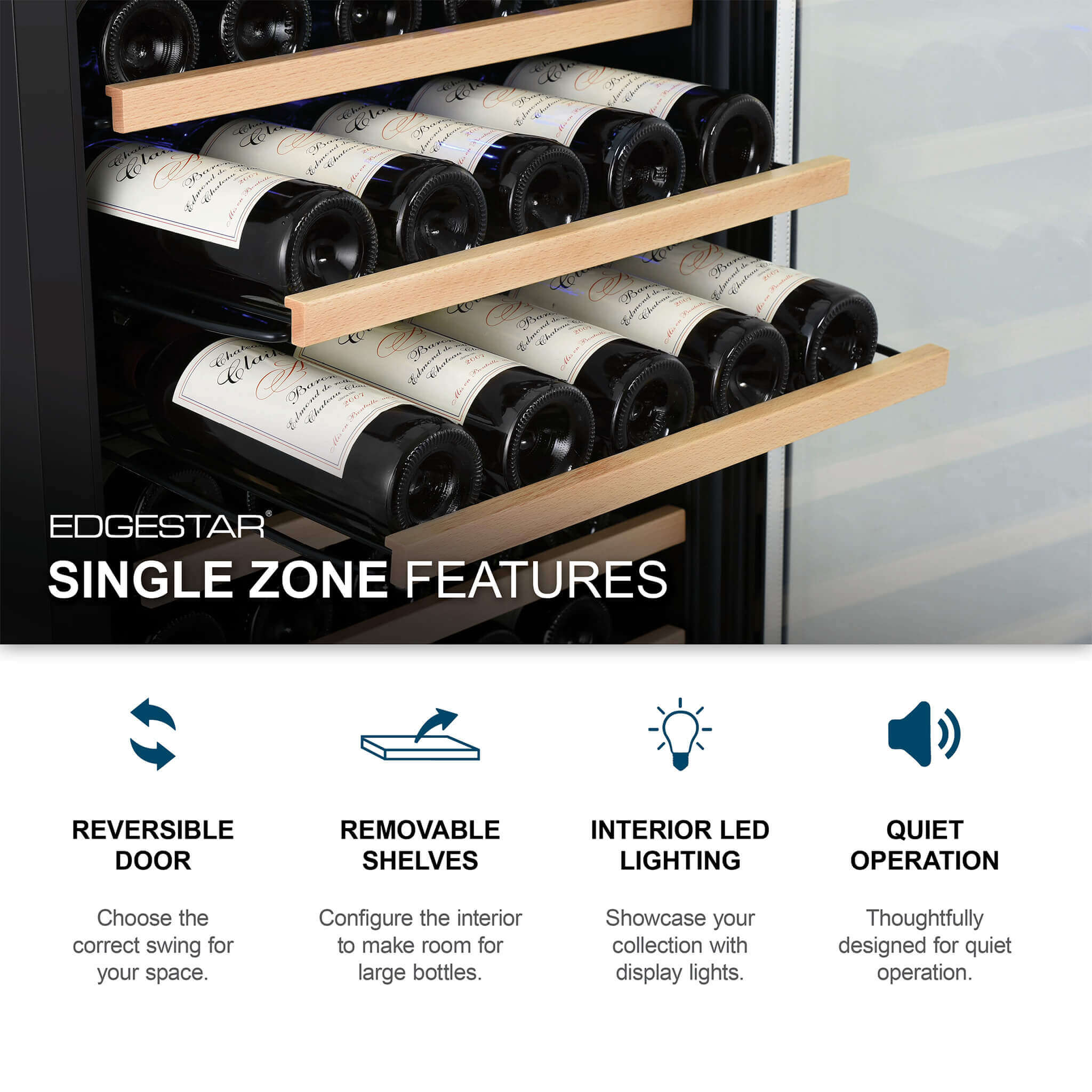 EdgeStar 24-Inch Wide 111-Bottle Single Zone Wine Cooler